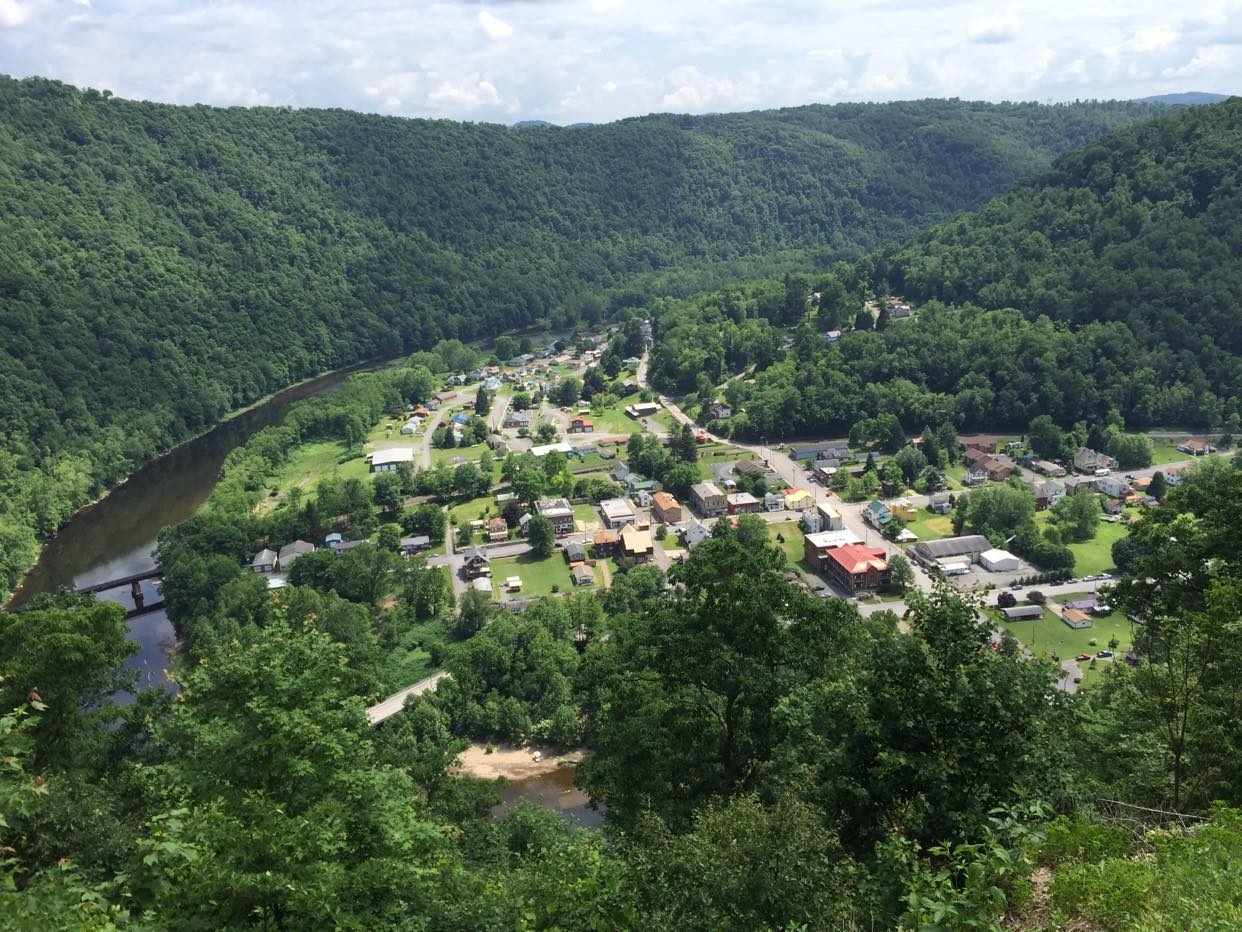 Aerial shot of Rowlesburg